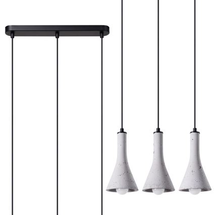 Candelabro suspenso REA 3xE14/12W/230V betão