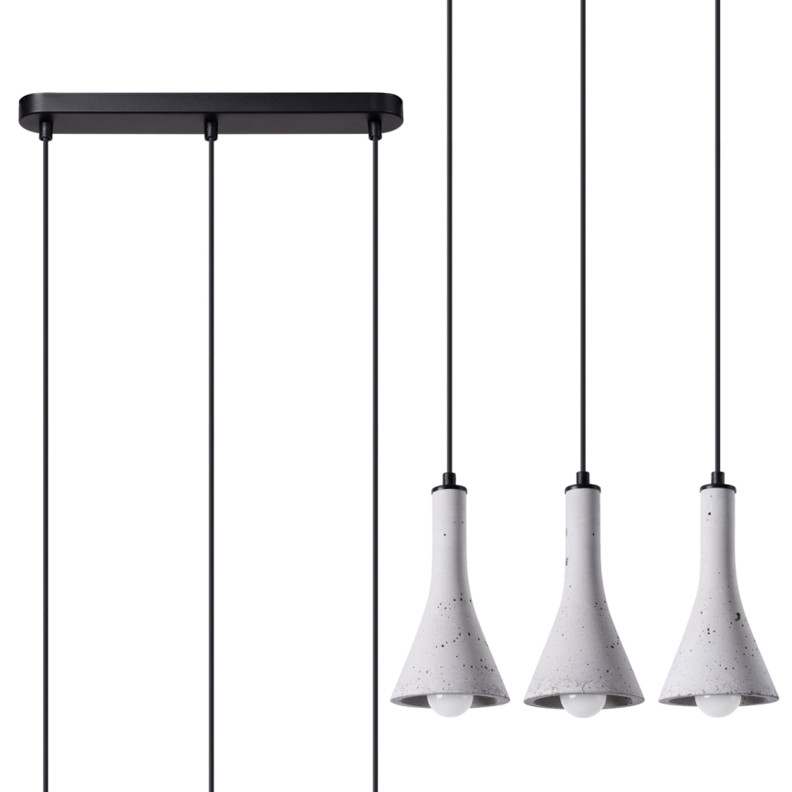 Candelabro suspenso REA 3xE14/12W/230V betão