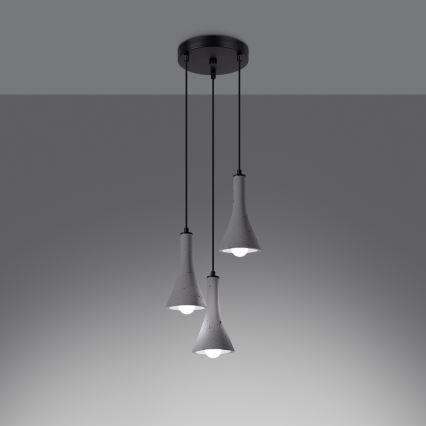 Candelabro suspenso REA 3xE14/12W/230V betão
