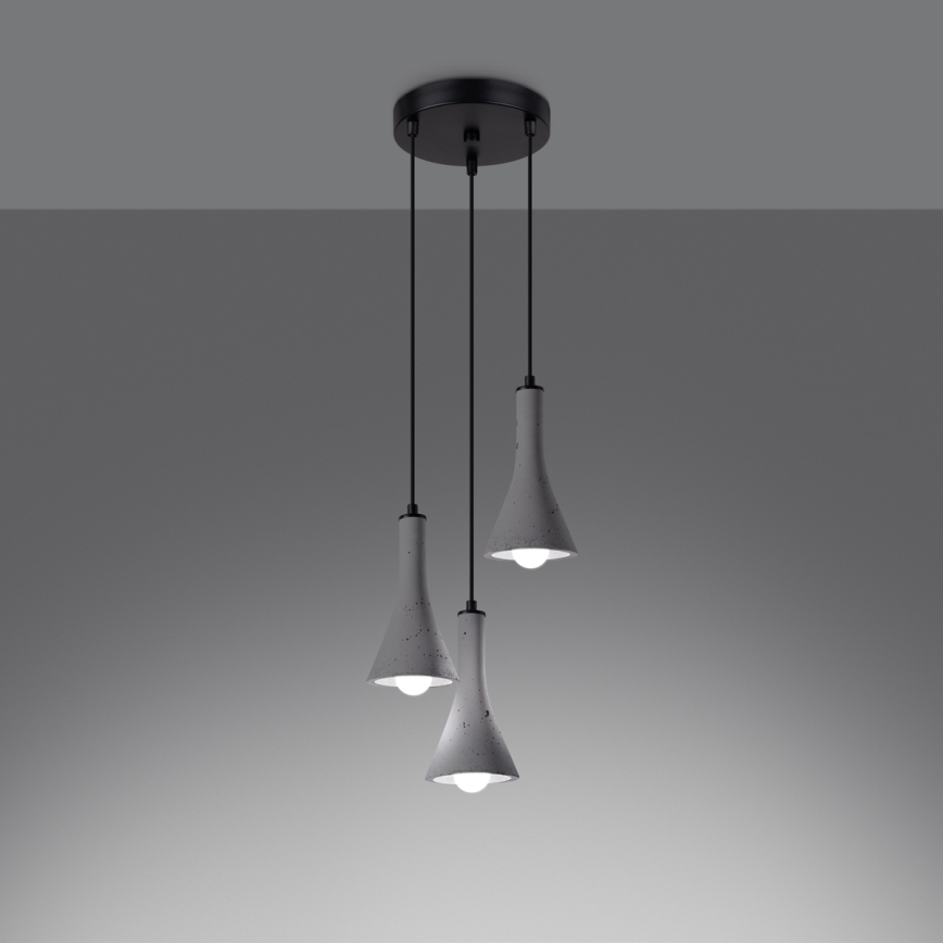 Candelabro suspenso REA 3xE14/12W/230V betão