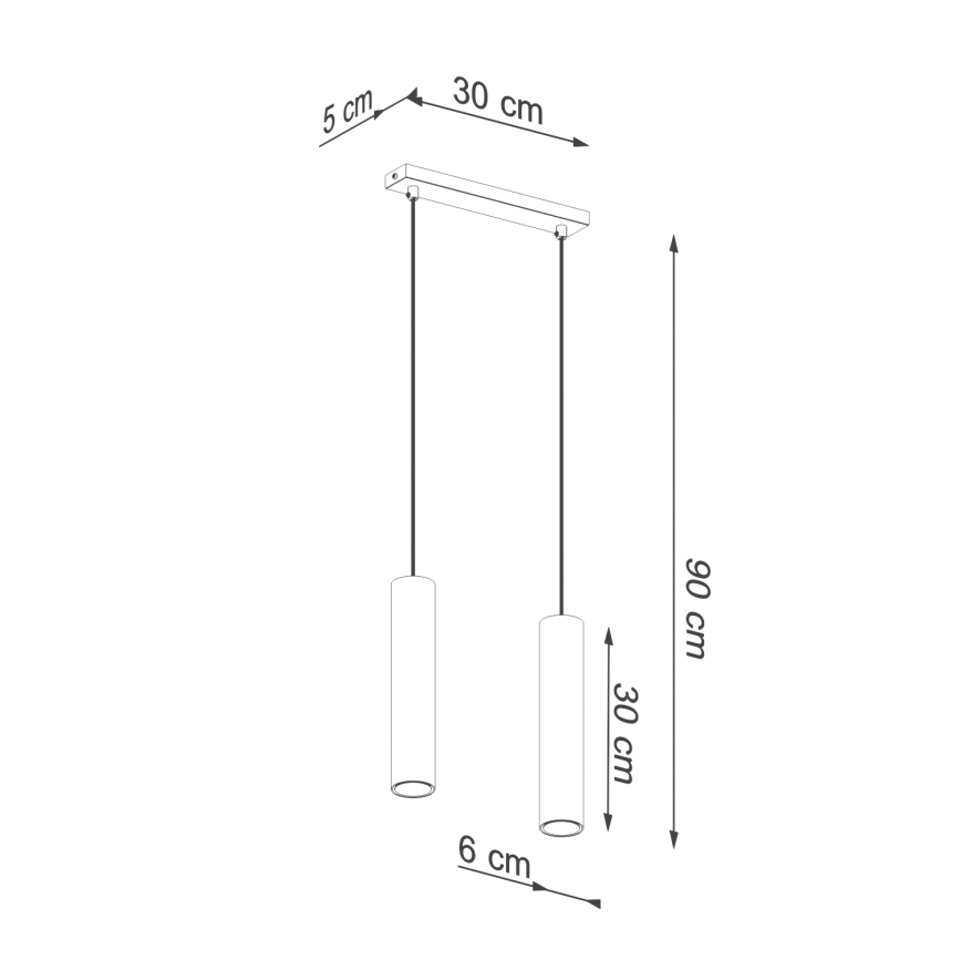 Candelabro suspenso LAGOS 2xGU10/10W/230V dourada