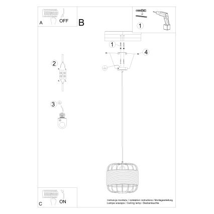 Candelabro suspenso FOST 1xE27/15W/230V