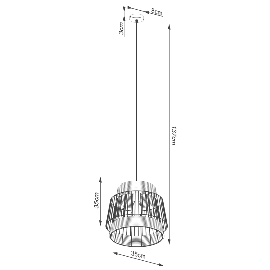 Candelabro suspenso BRILO 1xE27/15W/230V