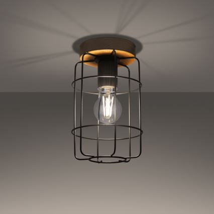 Iluminação de teto GOTTO 1xE27/15W/230V preto/faia