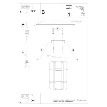 Iluminação de teto GOTTO 1xE27/15W/230V preto/faia