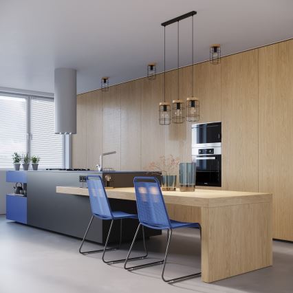 Candeeiro de mesa GOTTO 1xE27/15W/230V preto/faia