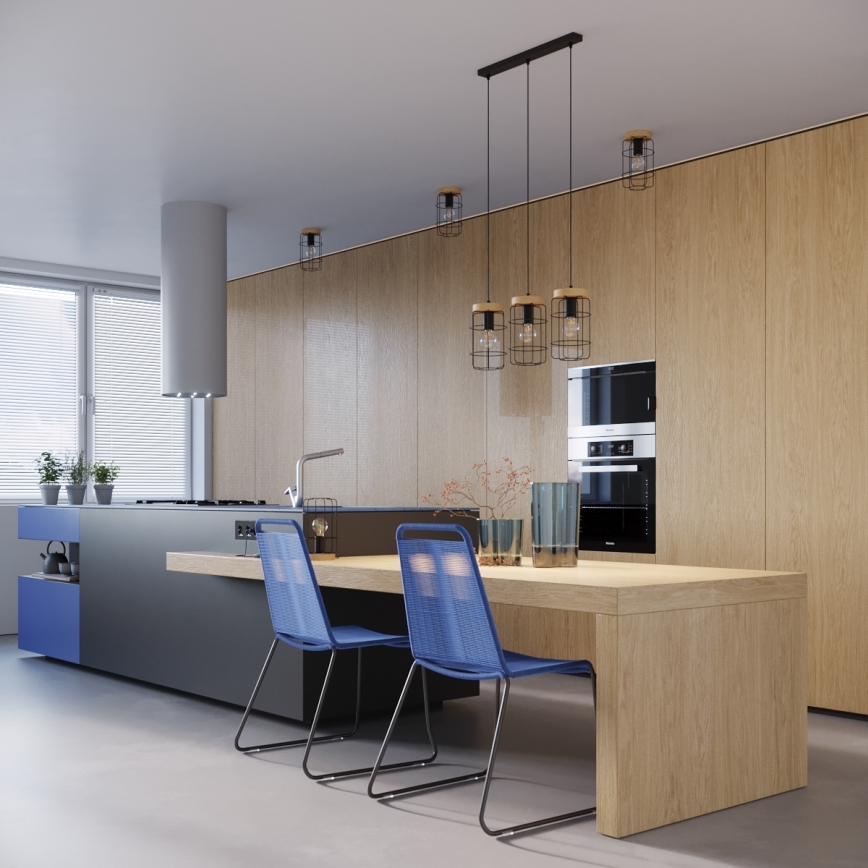 Candeeiro de mesa GOTTO 1xE27/15W/230V preto/faia