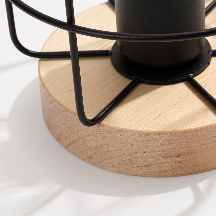 Candeeiro de mesa GOTTO 1xE27/15W/230V preto/faia