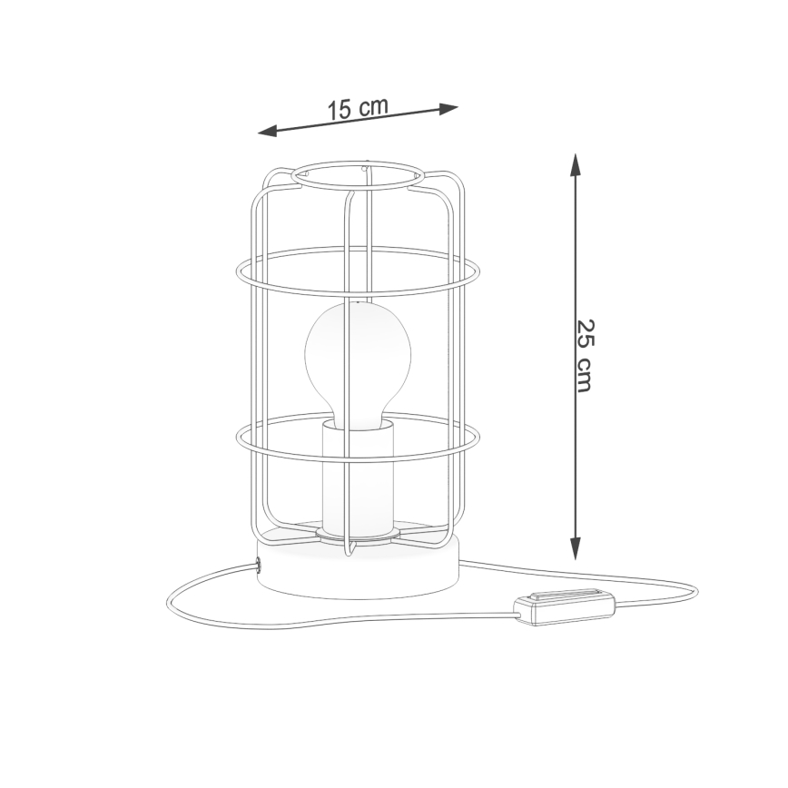Candeeiro de mesa GOTTO 1xE27/15W/230V preto/faia