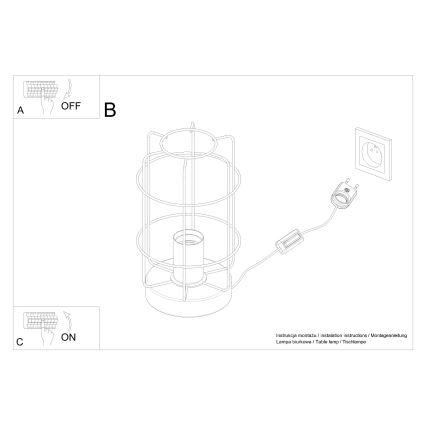 Candeeiro de mesa GOTTO 1xE27/15W/230V preto/faia