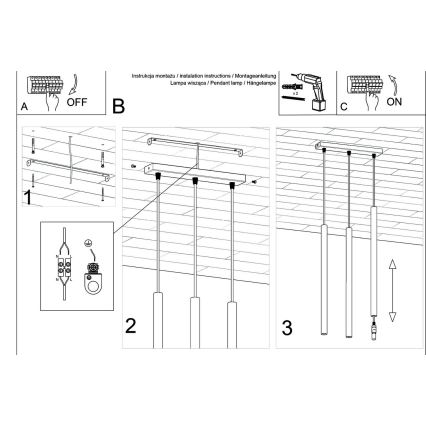 Candelabro suspenso PASTELO 3xG9/8W/230V faia