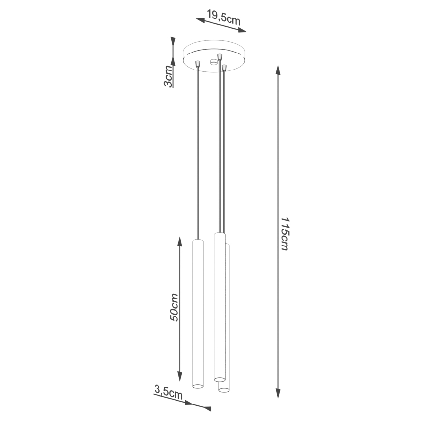 Candelabro suspenso PASTELO 3xG9/8W/230V faia
