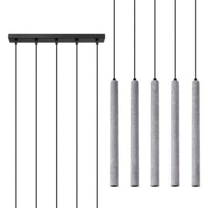 Candelabro suspenso PASTELO 5xG9/8W/230V betão