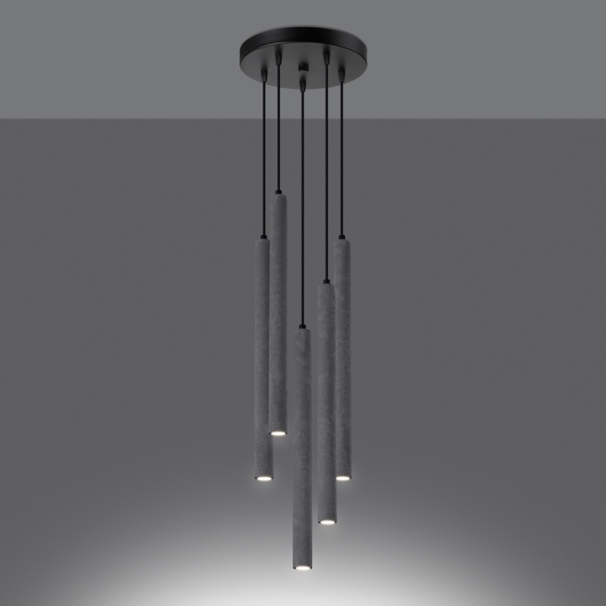 Candelabro suspenso PASTELO 5xG9/8W/230V betão