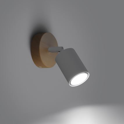 Foco de parede VERDO 1xGU10/10W/230V branco/faia