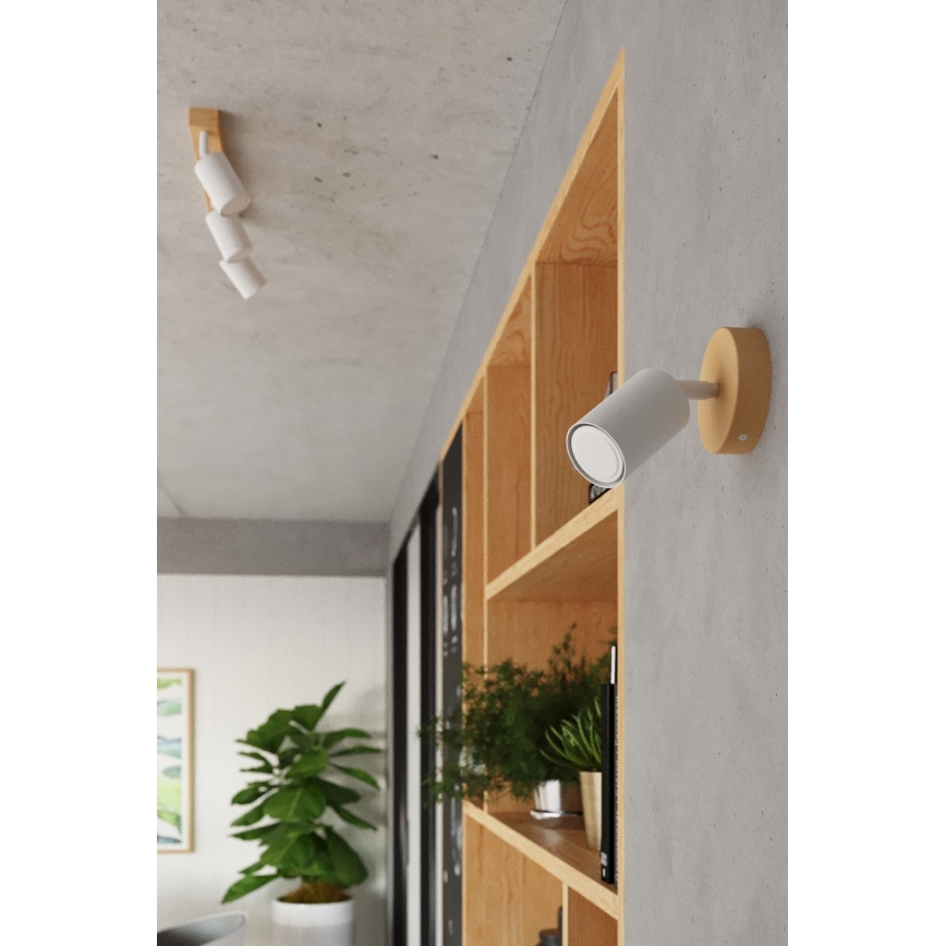Foco de parede VERDO 1xGU10/10W/230V branco/faia