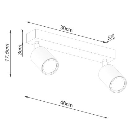 Foco VERDO 2xGU10/10W/230V branco/faia