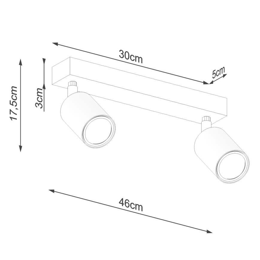Foco VERDO 2xGU10/10W/230V branco/faia