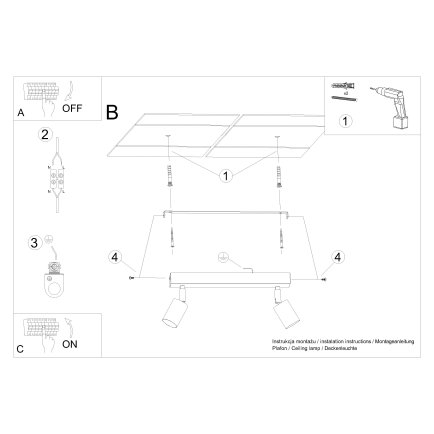 Foco VERDO 2xGU10/10W/230V branco/faia