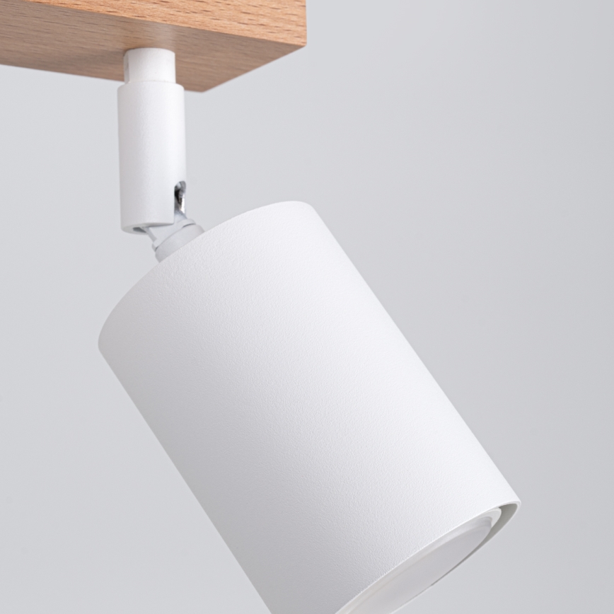 Foco VERDO 3xGU10/10W/230V branco/faia