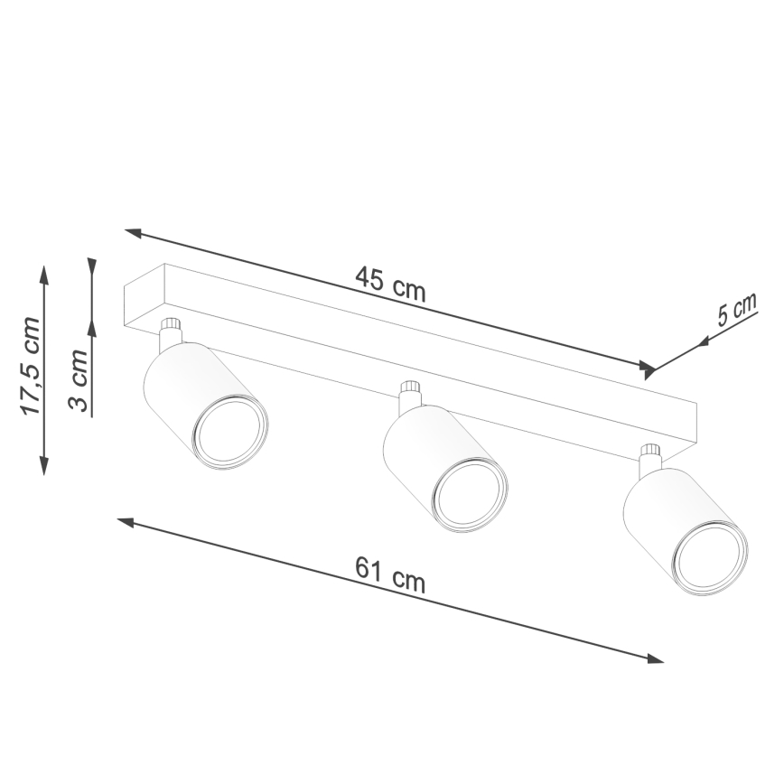 Foco VERDO 3xGU10/10W/230V branco/faia