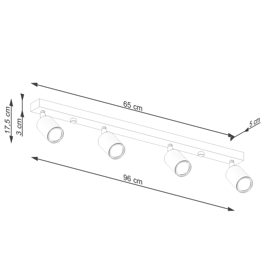 Foco VERDO 4xGU10/10W/230V branco/faia