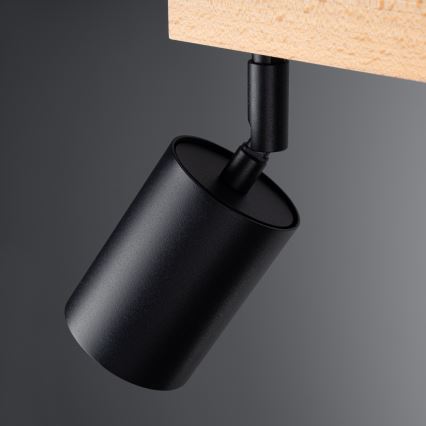 Foco VERDO 3xGU10/10W/230V preto/faia