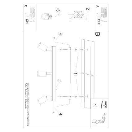 Foco VERDO 3xGU10/10W/230V preto/faia