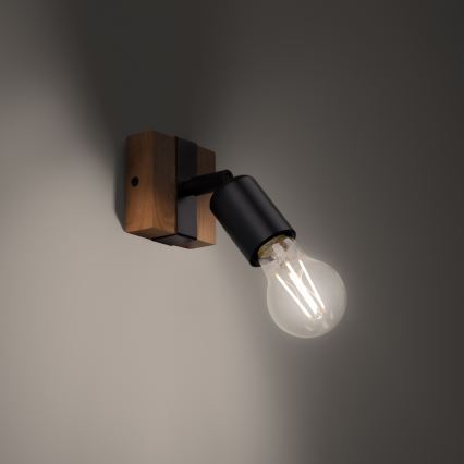 Foco ZUCA 1xE27/15W/230V preto/carvalho