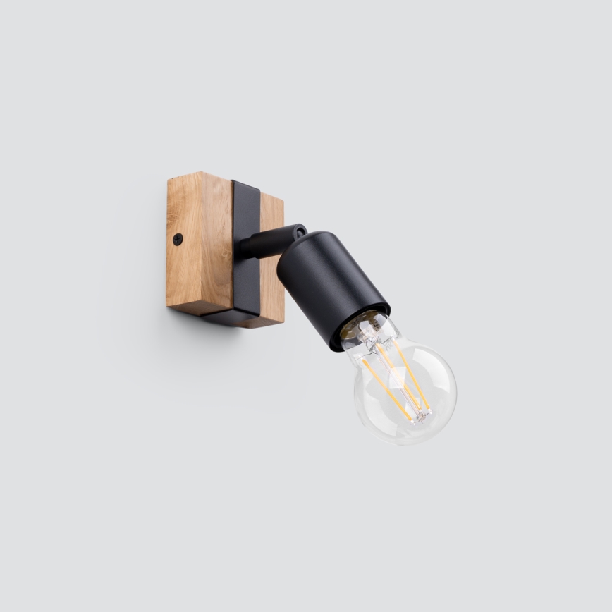Foco ZUCA 1xE27/15W/230V preto/carvalho