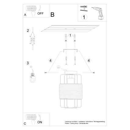Iluminação de teto GIZUR 1xE27/15W/230V