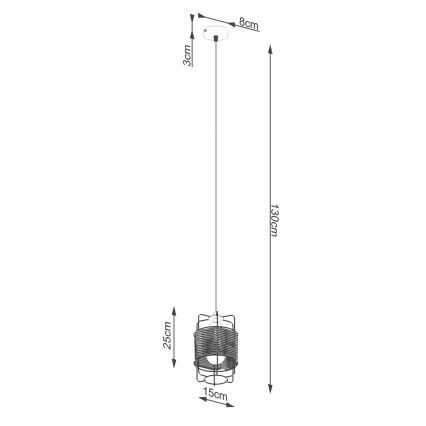 Candelabro suspenso GIZUR 1xE27/15W/230V