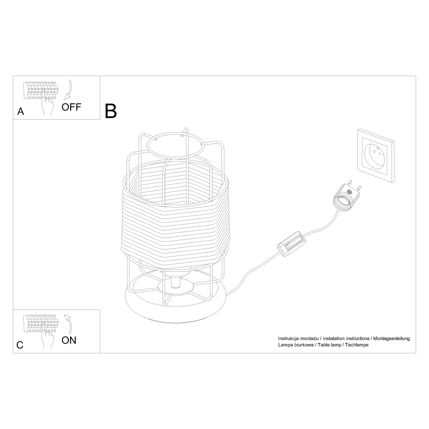 Candeeiro de mesa GIZUR 1xE27/15W/230V