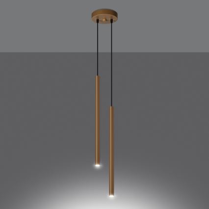 Candelabro suspenso PASTELO 2xG9/8W/230V dourada