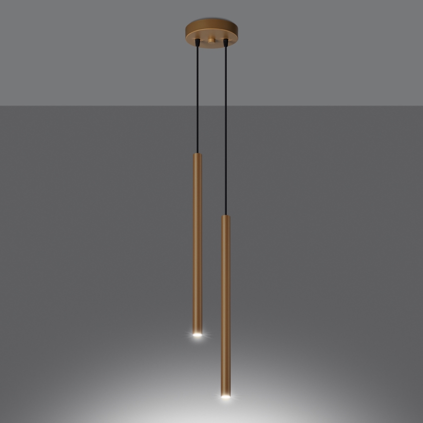 Candelabro suspenso PASTELO 2xG9/8W/230V dourada