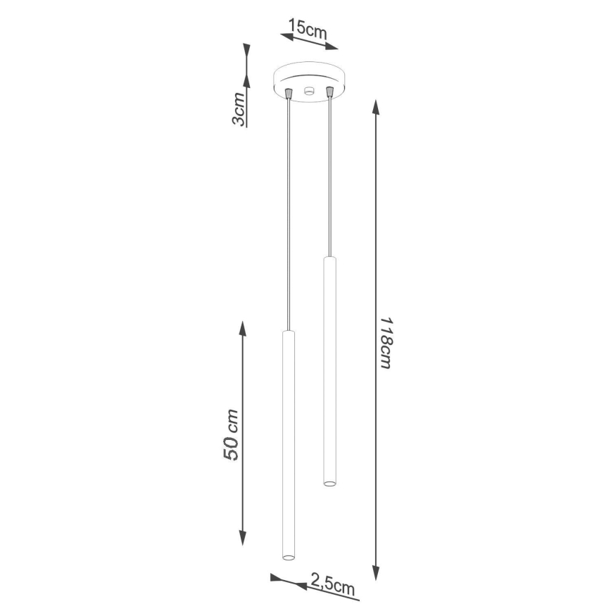 Candelabro suspenso PASTELO 2xG9/8W/230V dourada