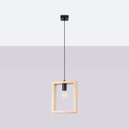 Candeeiro suspenso ARIES 1xE27/15W/230V faia/bege