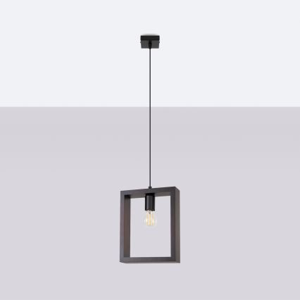Candeeiro suspenso ARIES 1xE27/15W/230V faia/wenge