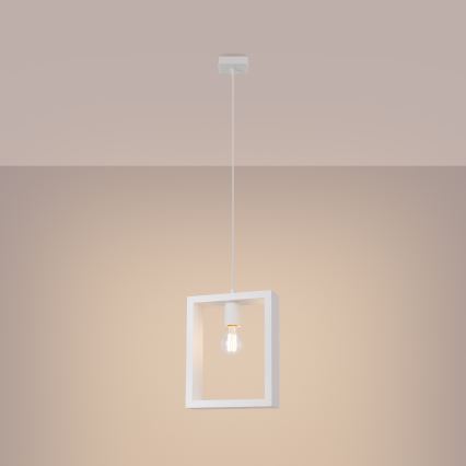 Candeeiro suspenso ARIES 1xE27/15W/230V faia/branco