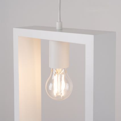Candeeiro suspenso ARIES 1xE27/15W/230V faia/branco