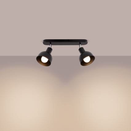 Foco ELBA 2xE27/15W/230V preto