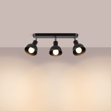 Foco ELBA 3xE27/15W/230V preto