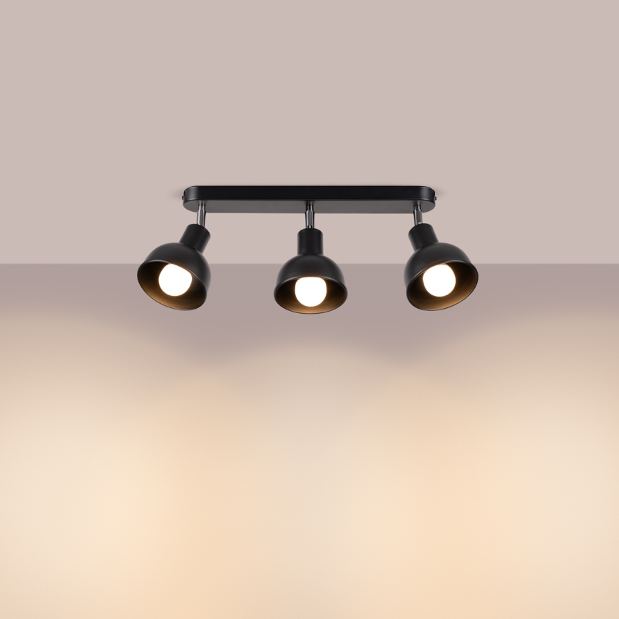 Foco ELBA 3xE27/15W/230V preto
