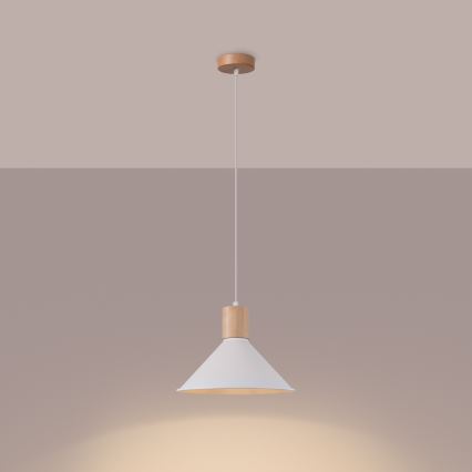 Candeeiro suspenso JAGA 1xE27/15W/230V diâmetro 30 cm branco