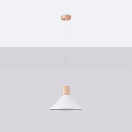 Candeeiro suspenso JAGA 1xE27/15W/230V diâmetro 30 cm branco