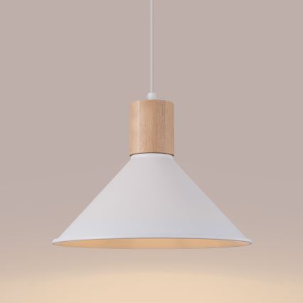 Candeeiro suspenso JAGA 1xE27/15W/230V diâmetro 30 cm branco
