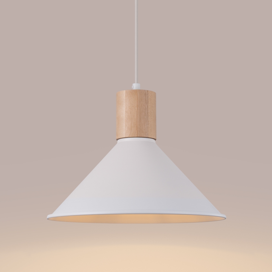 Candeeiro suspenso JAGA 1xE27/15W/230V diâmetro 30 cm branco