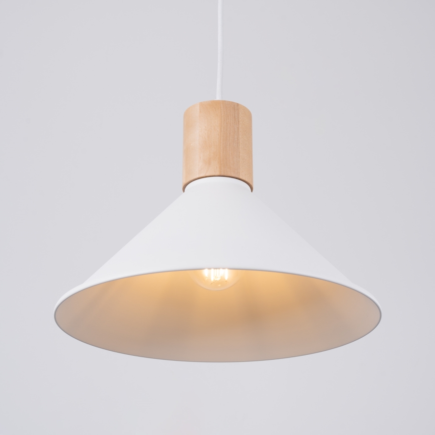 Candeeiro suspenso JAGA 1xE27/15W/230V diâmetro 30 cm branco