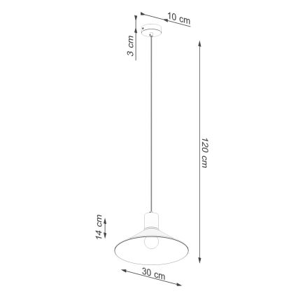 Candeeiro suspenso JAGA 1xE27/15W/230V diâmetro 30 cm branco