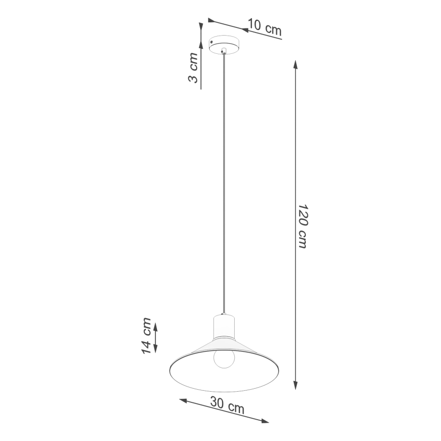Candeeiro suspenso JAGA 1xE27/15W/230V diâmetro 30 cm branco